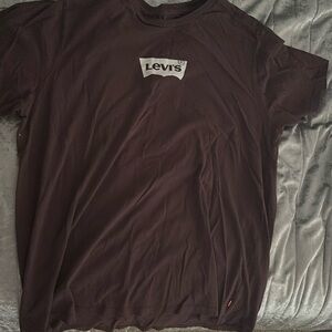 The T-shirt is from Levi’s, the size is XL and the colour is a burgundy purple